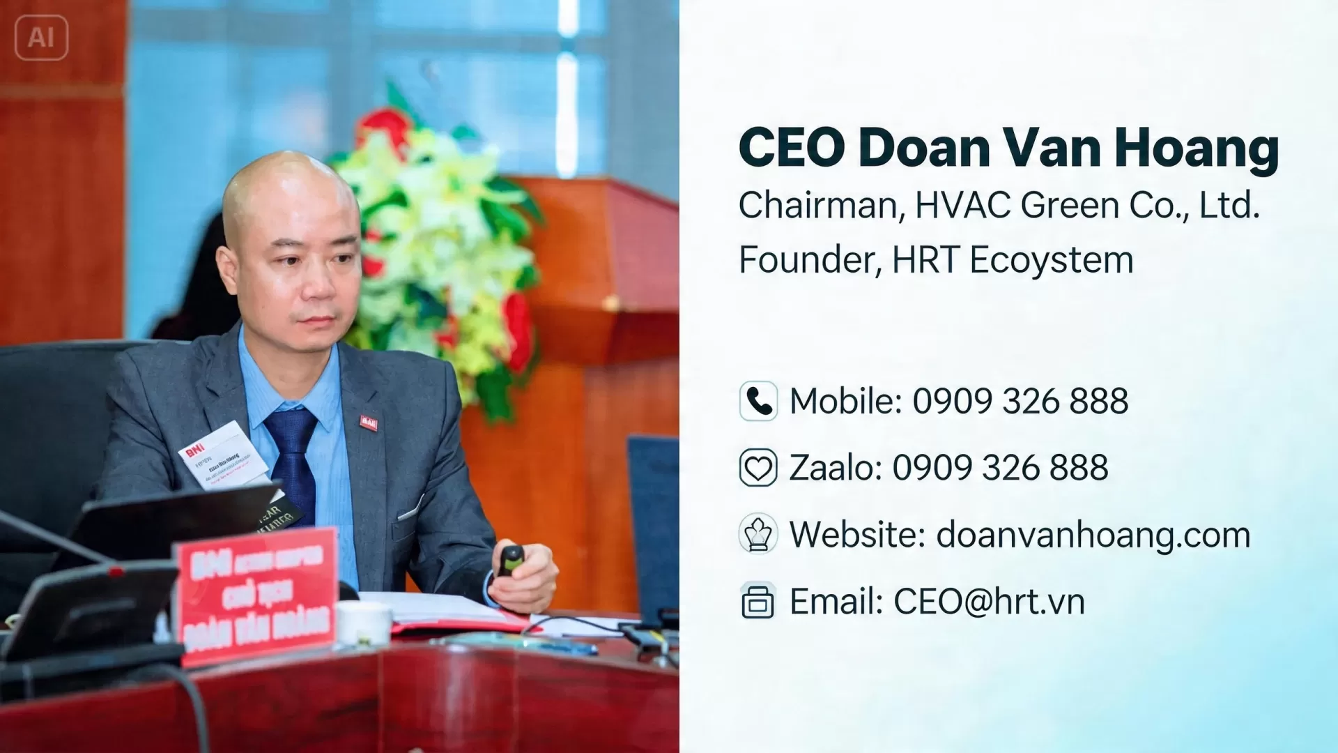 Th&ocirc;ng tin li&ecirc;n hệ Chủ tịch C&ocirc;ng ty &ndash; CEO Đo&agrave;n Văn Ho&agrave;ng