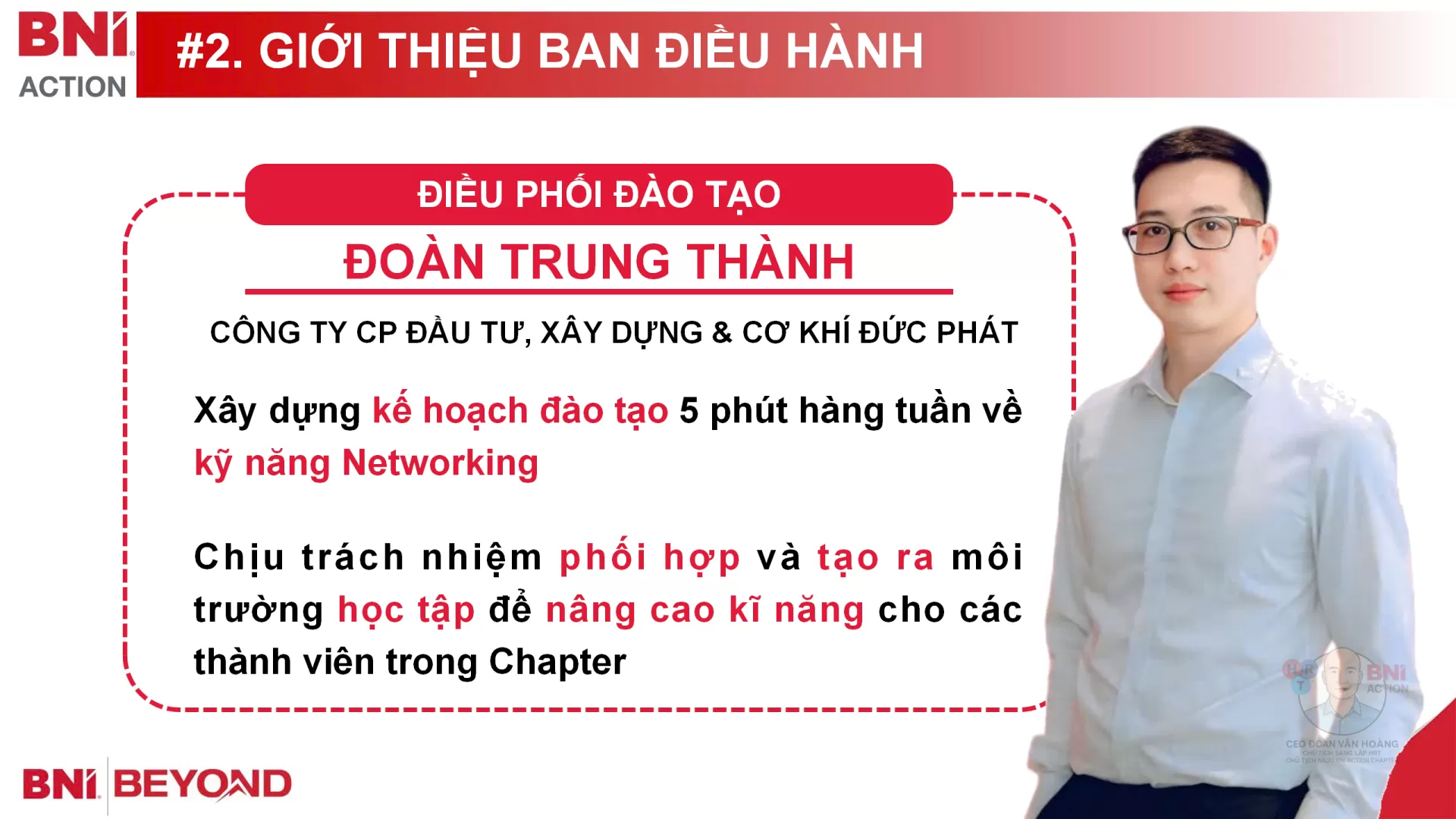 ĐIỀU PHỐI ĐÀO TẠO – ĐOÀN TRUNG THÀNH