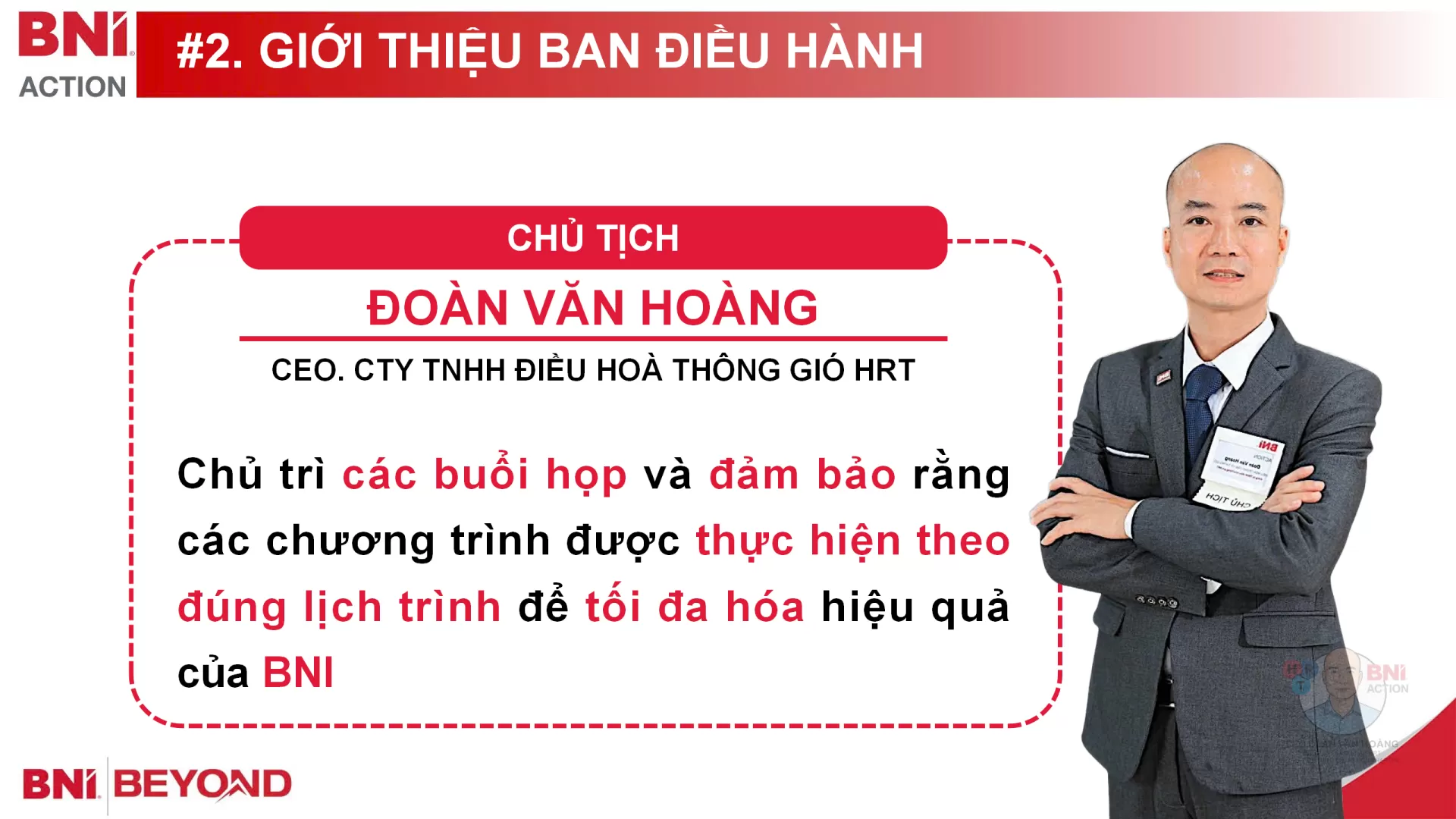 Chủ Tịch ĐOÀN VĂN HOÀNG - BNI Action