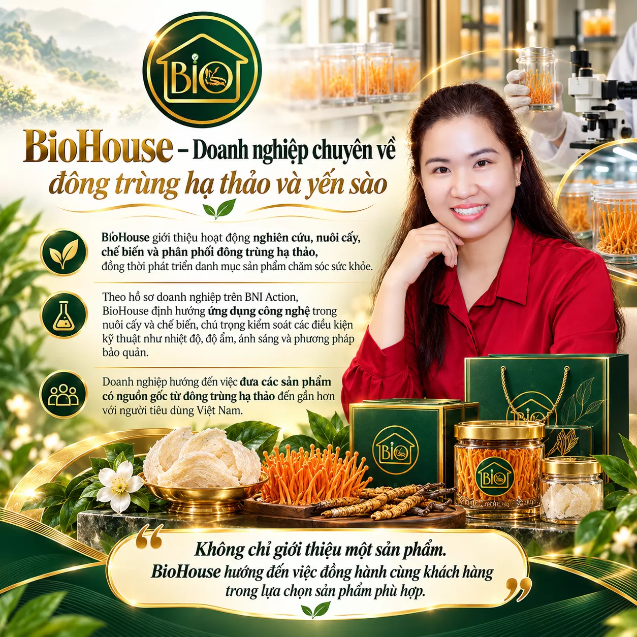 BioHouse – Doanh nghiệp chuyên về đông trùng hạ thảo và yến sào