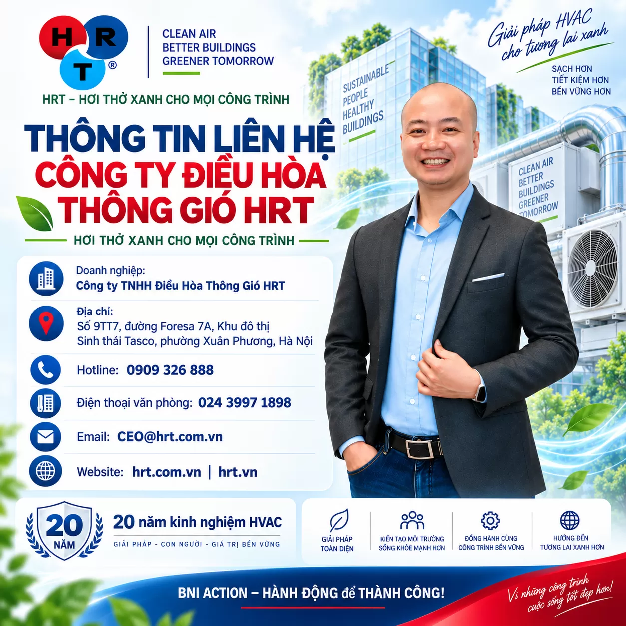 Thông tin liên hệ Công ty Điều Hòa Thông Gió HRT