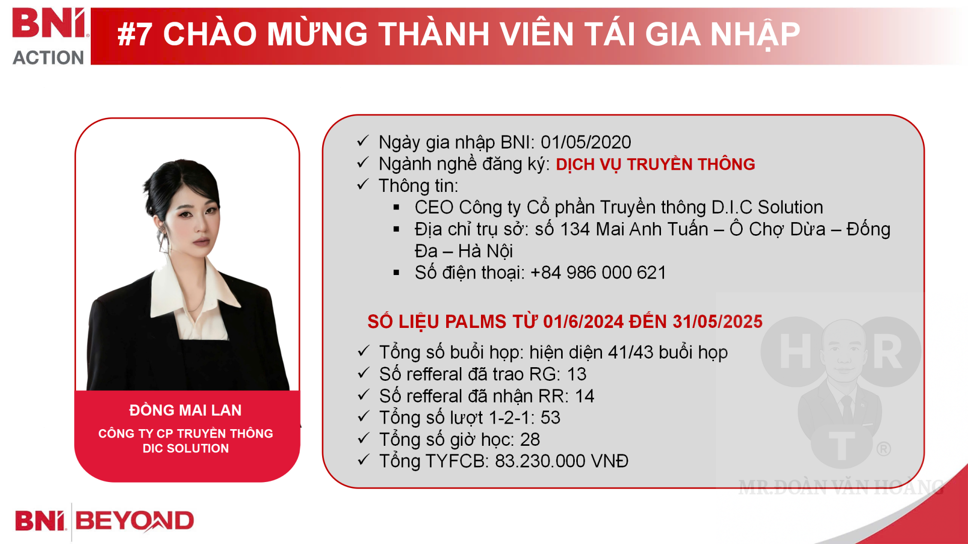 CEO ĐỒNG MAI LAN – DIC Solution chính thức trở lại, sở hữu bộ chỉ số PALMS cực kỳ ấn tượng
