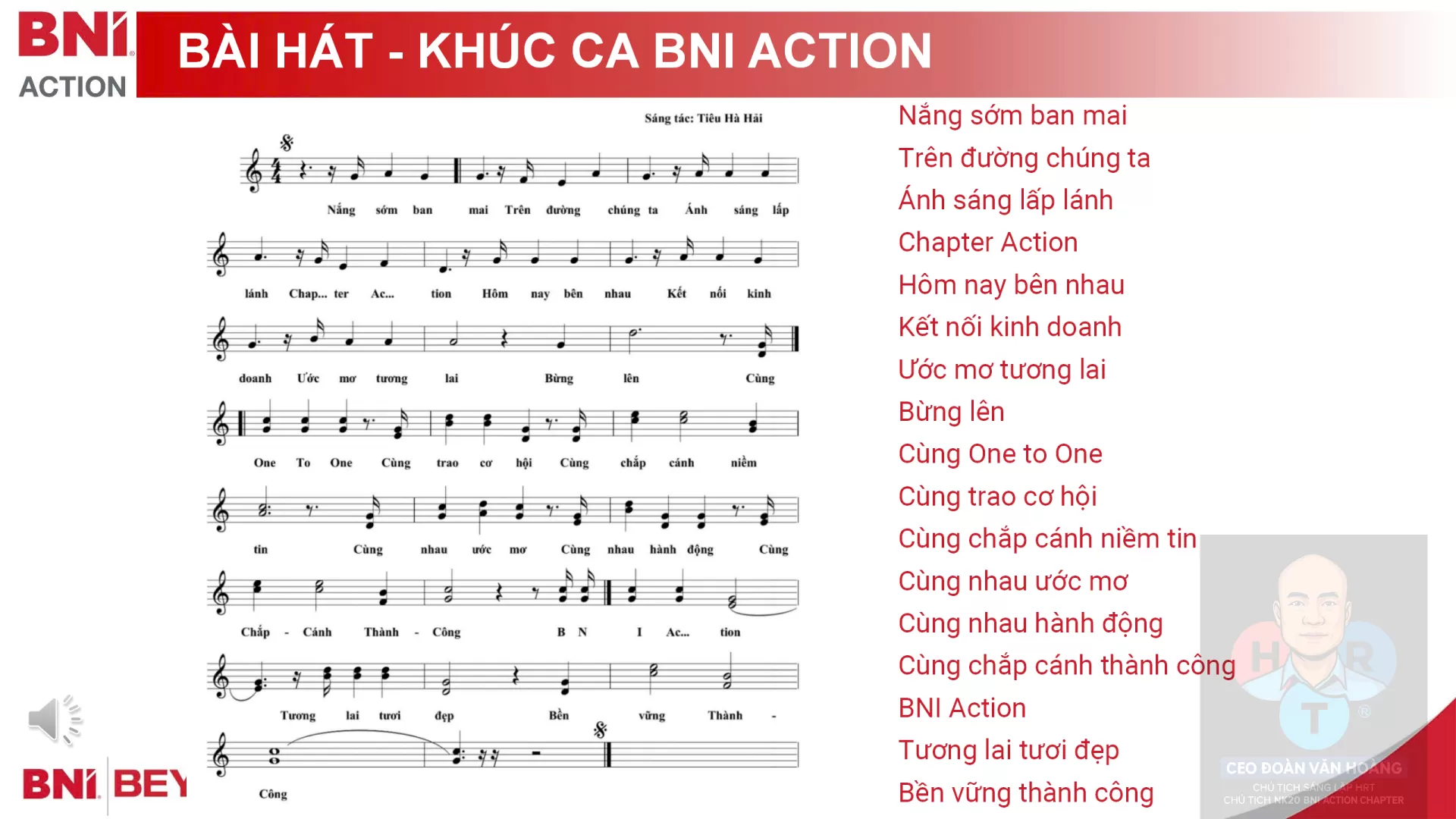 KHÚC CA BNI ACTION – BẢN NHẠC GẮN KẾT CỘNG ĐỒNG