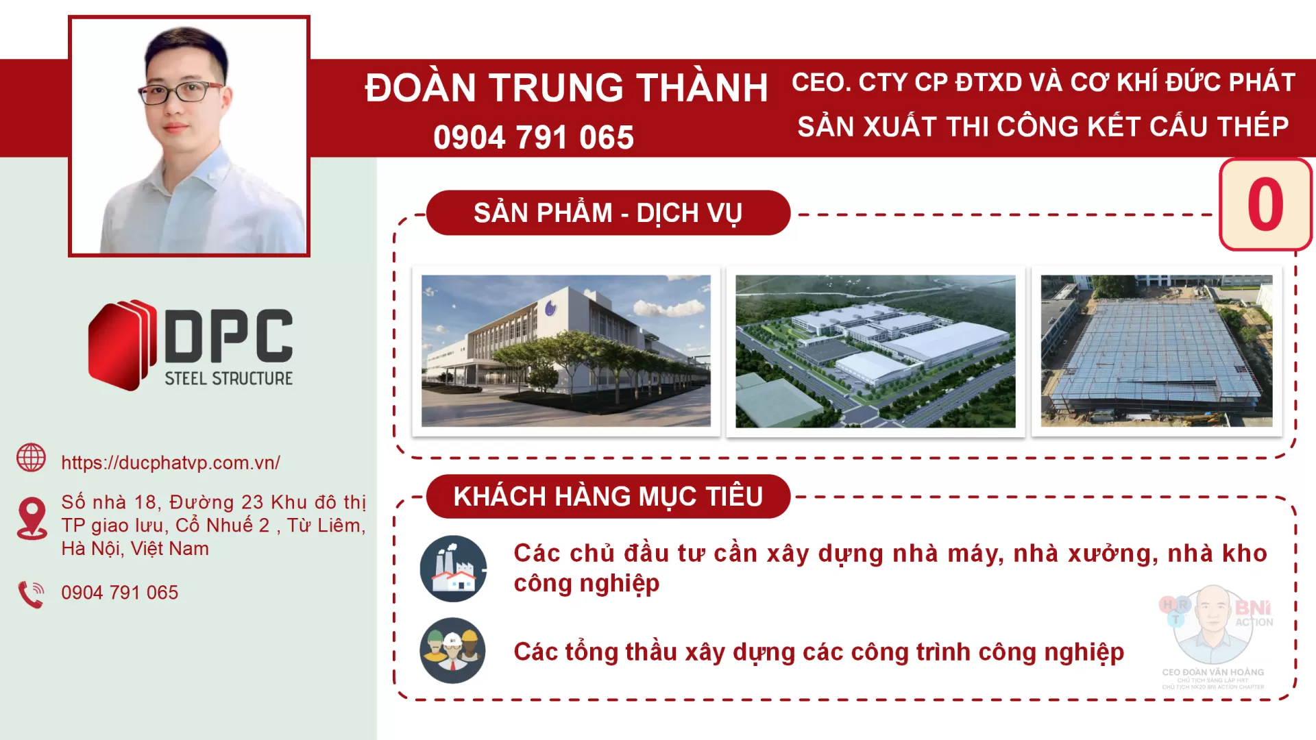Giới Thiệu Doanh Nghiệp &ndash; C&ocirc;ng ty CP Đầu tư, X&acirc;y dựng v&agrave; Cơ kh&iacute; Đức Ph&aacute;t (DPC Steel)