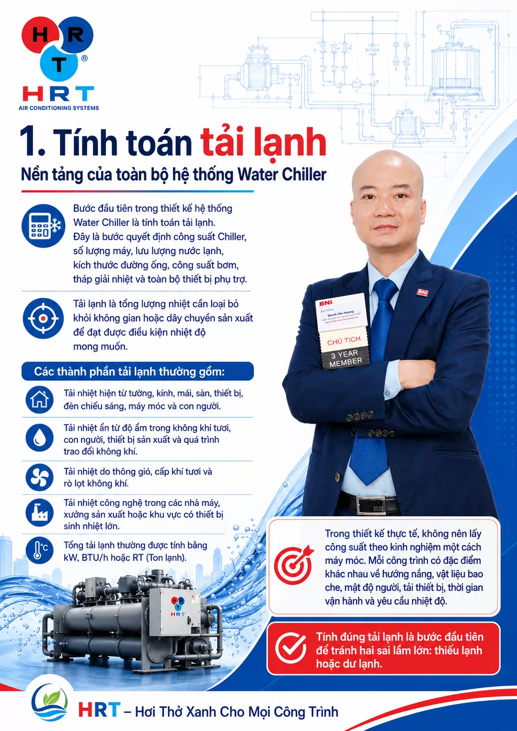 1. T&iacute;nh to&aacute;n tải lạnh &ndash; Nền tảng của to&agrave;n bộ hệ thống Water Chiller