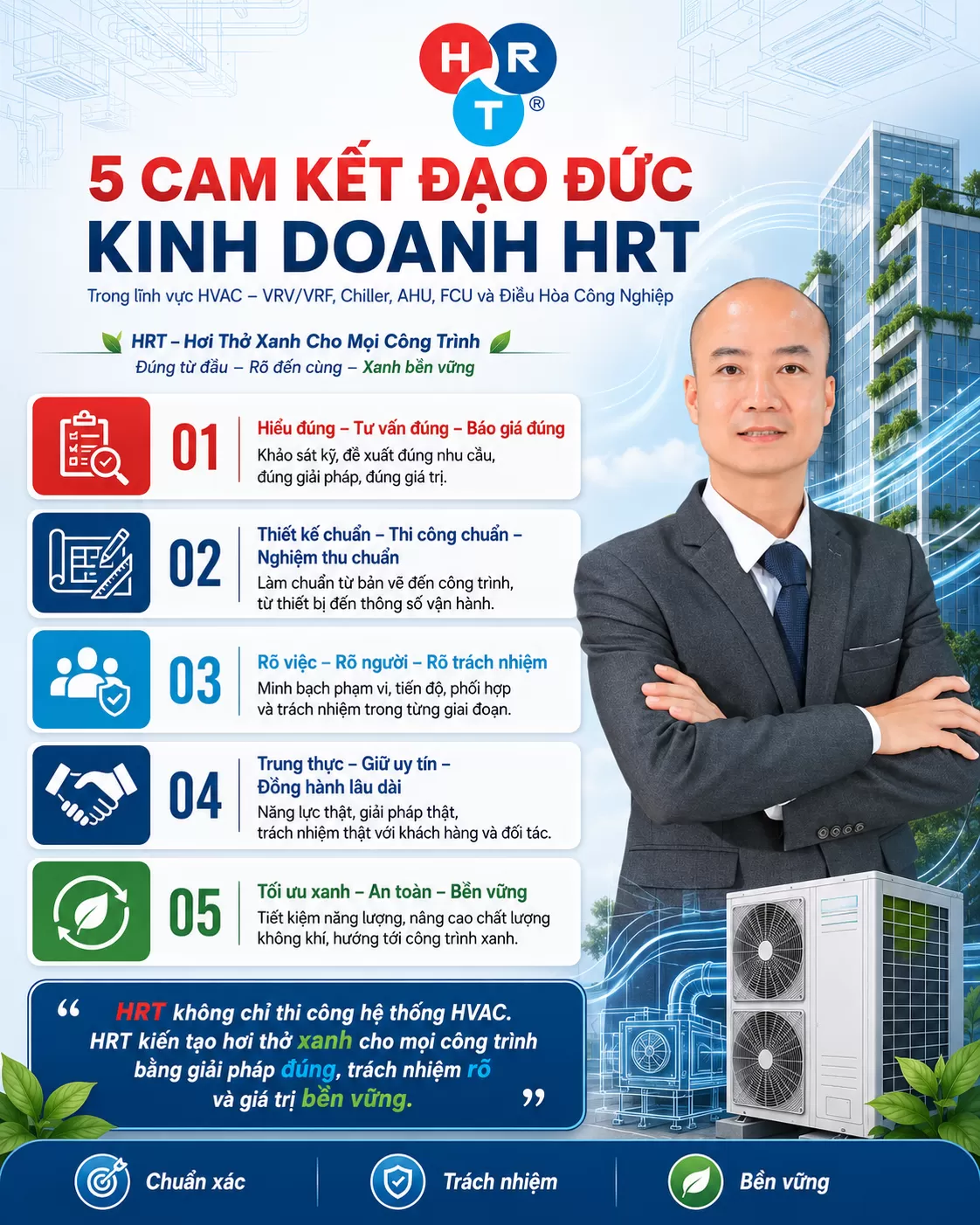 Trong lĩnh vực HVAC – Hệ thống điều hòa không khí trung tâm VRV/VRF, Chiller, AHU, FCU và điều hòa công nghiệp
