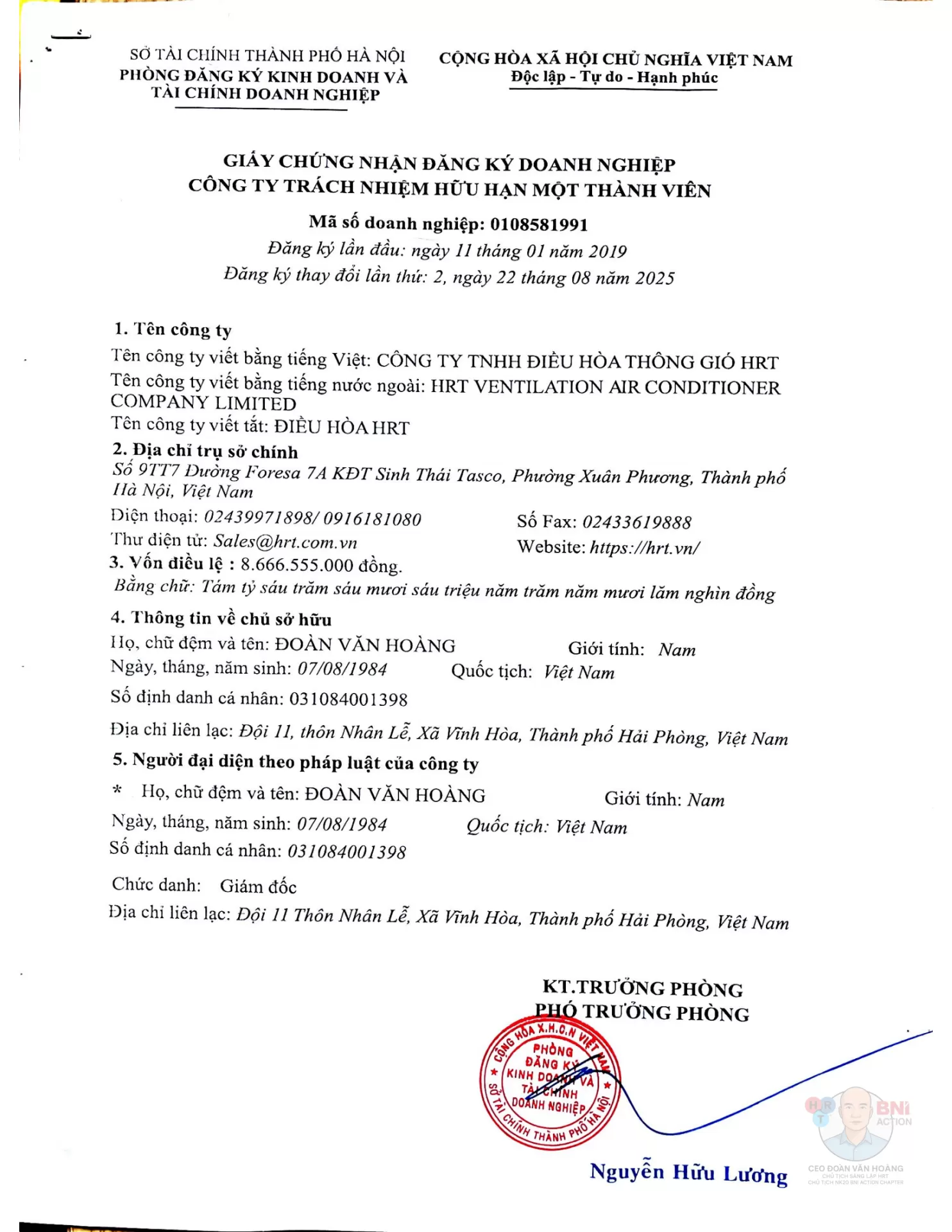 THÔNG TIN DOANH NGHIỆP CHÍNH THỨC TẠI HÀ NỘI