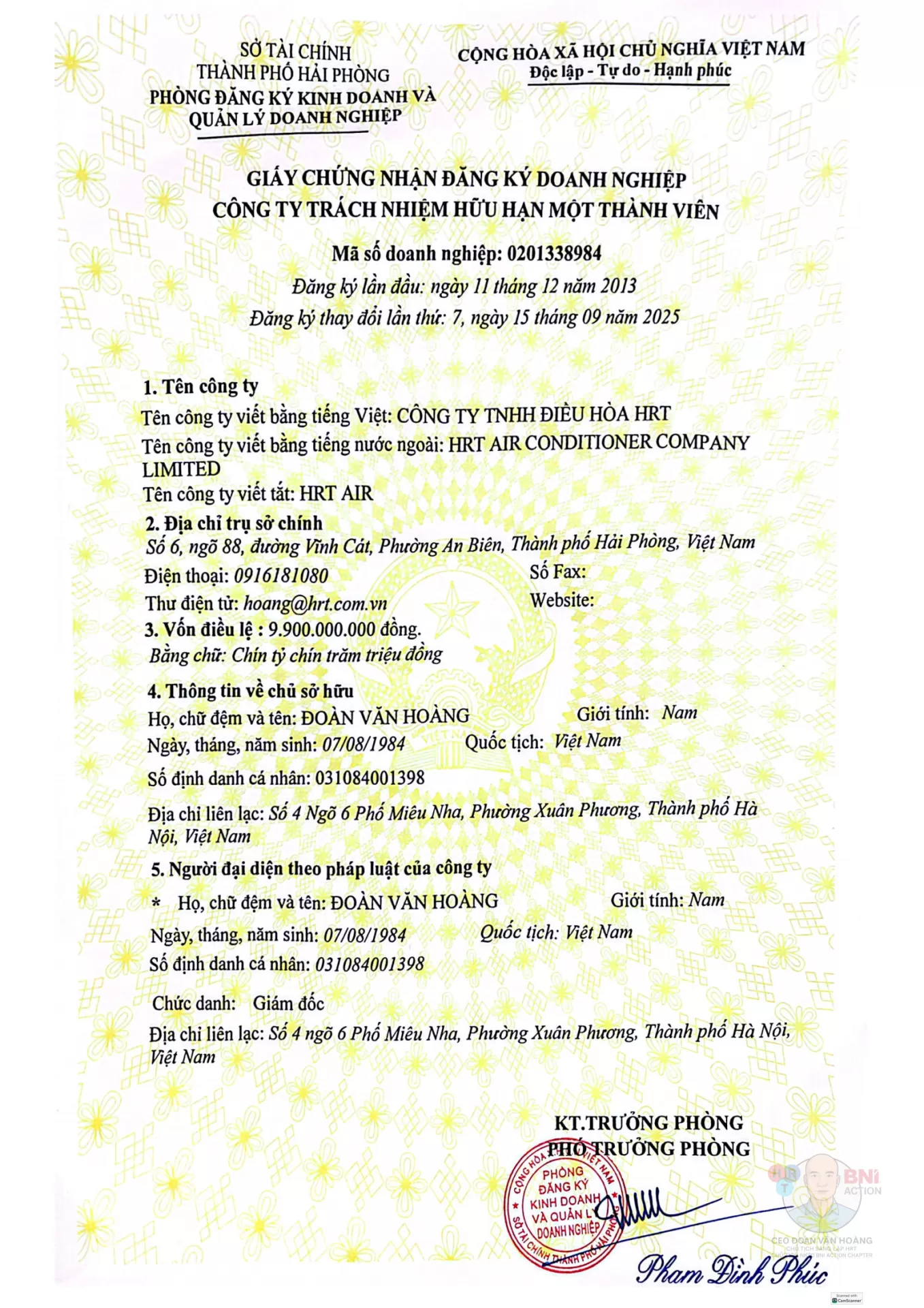 THÔNG TIN DOANH NGHIỆP CHÍNH THỨC TẠI HẢI PHÒNG