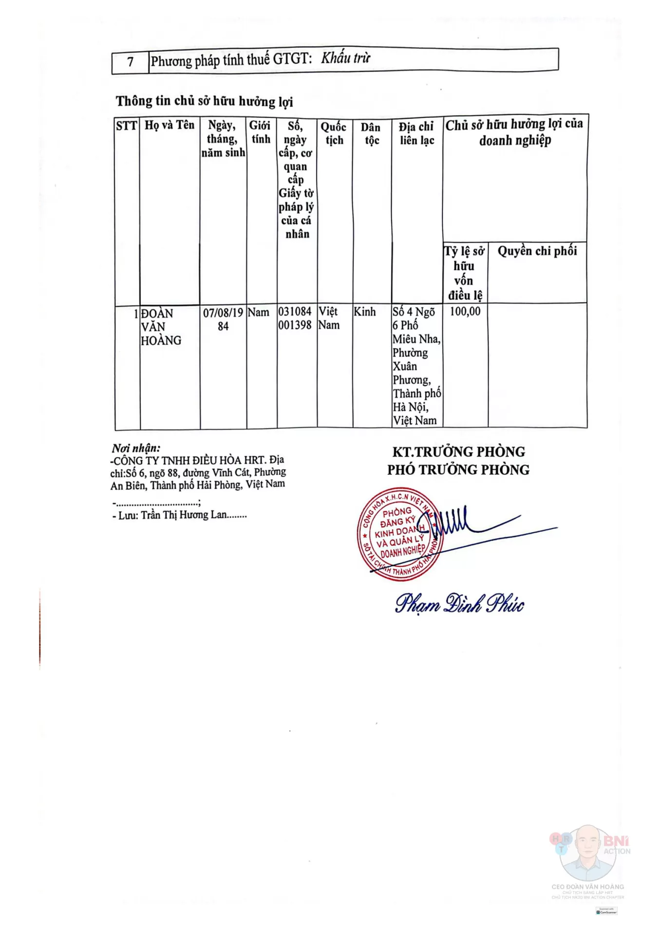 THÔNG TIN DOANH NGHIỆP CHÍNH THỨC TẠI HẢI PHÒNG