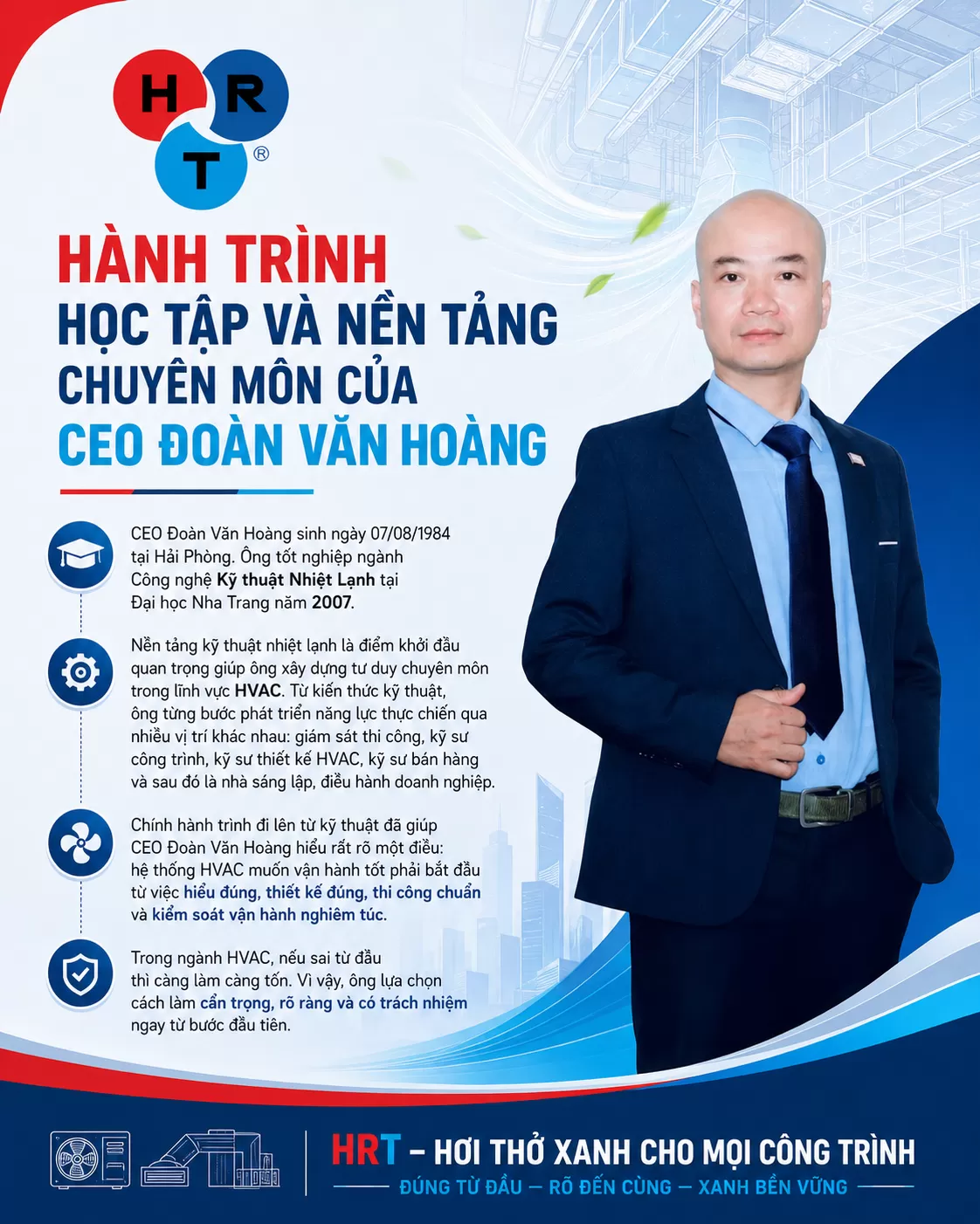 Hành trình học tập và nền tảng chuyên môn của CEO Đoàn Văn Hoàng