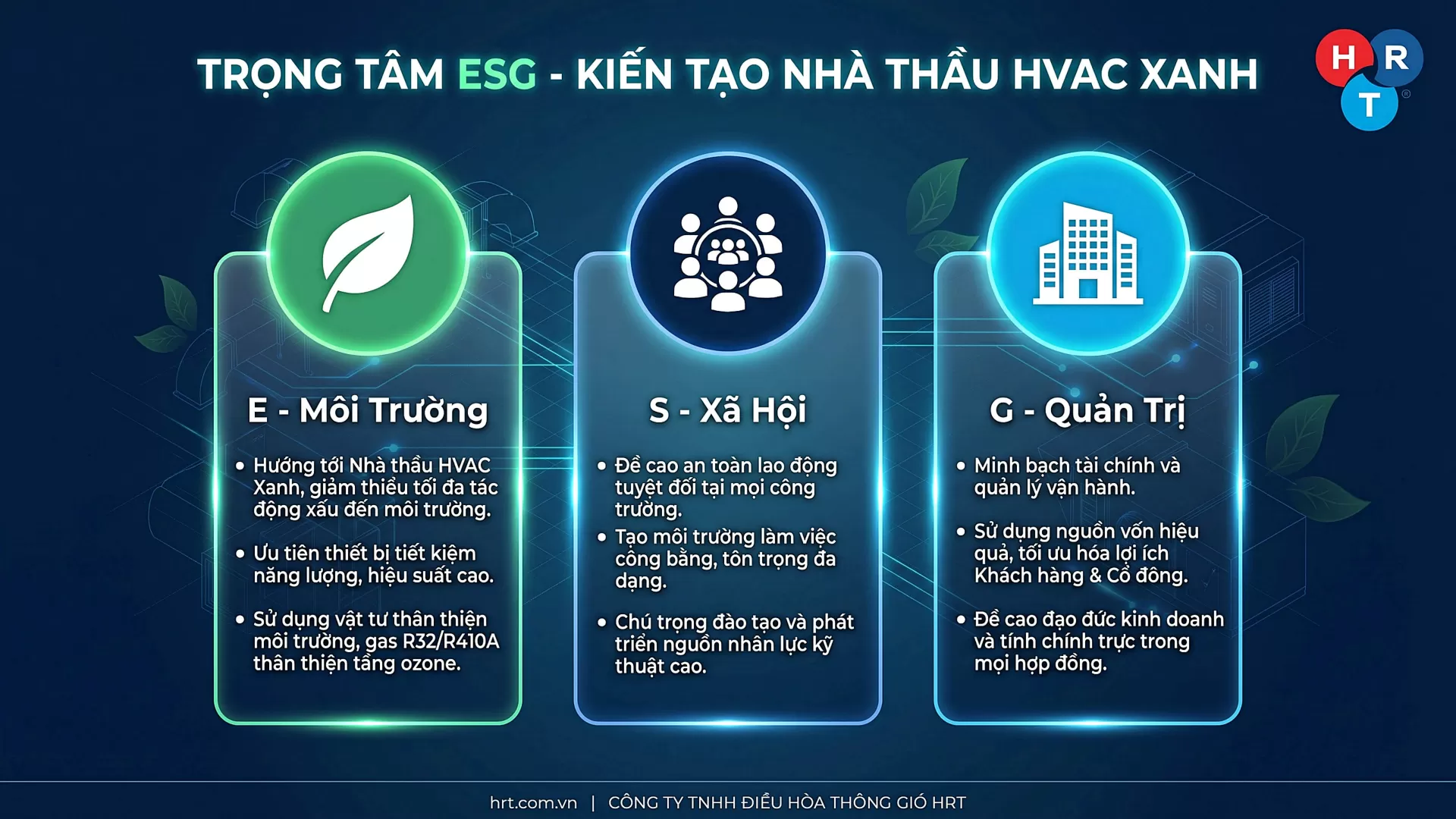 Trọng t&acirc;m ESG &ndash; Kiến tạo nh&agrave; thầu HVAC xanh