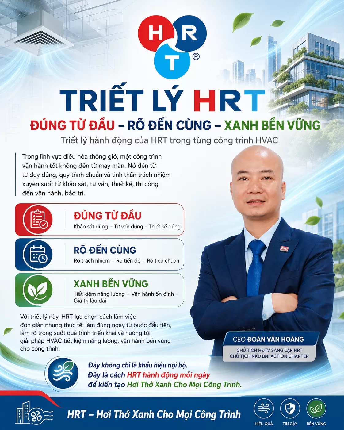 Triết l&yacute; h&agrave;nh động của HRT trong từng c&ocirc;ng tr&igrave;nh HVAC
