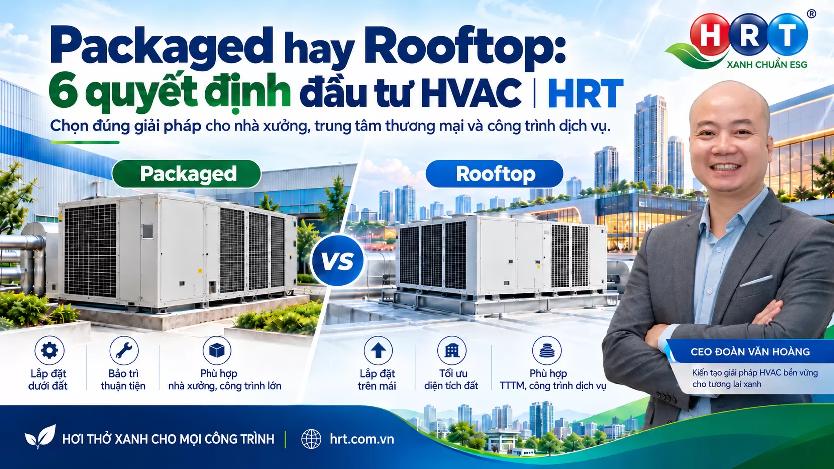 Packaged hay Rooftop: 6 quyết định đầu tư HVAC | HRT