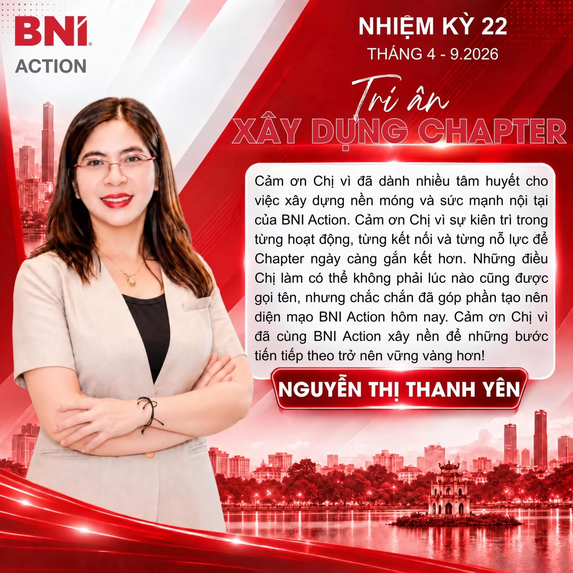 Tri ân Nguyễn Thị Thanh Yên – Xây dựng BNI Action NK22